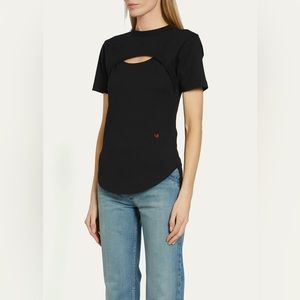 NWT VICTORIA BECKHAM Cutout Jersey T-Shirt | Size Small